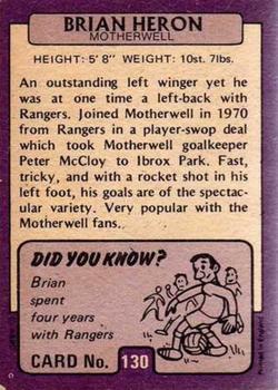 1971-72 A&BC Footballers (Scottish, Purple backs) #130 Brian Heron Back