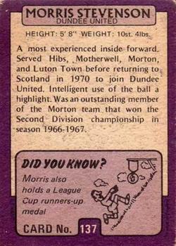 1971-72 A&BC Footballers (Scottish, Purple backs) #137 Morris Stevenson Back