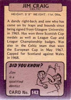1971-72 A&BC Footballers (Scottish, Purple backs) #143 Jim Craig Back