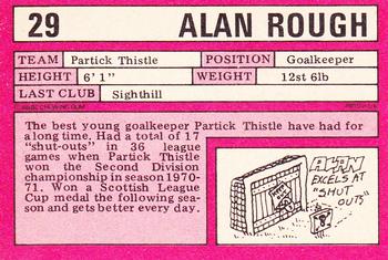 1973-74 A&BC Footballers (Scottish, Red backs) #29 Alan Rough Back