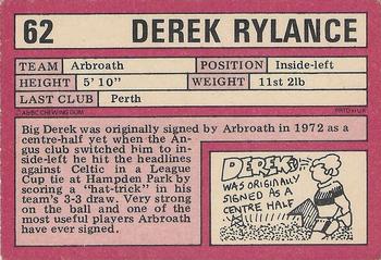 1973-74 A&BC Footballers (Scottish, Red backs) #62 Derek Rylance Back