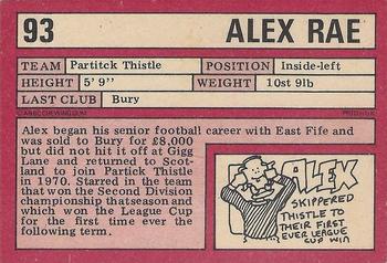 1973-74 A&BC Footballers (Scottish, Red backs) #93 Alex Rae Back