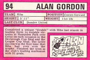 1973-74 A&BC Footballers (Scottish, Red backs) #94 Alan Gordon Back