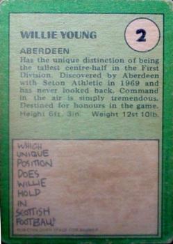 1974-75 A&BC Footballers (Scottish, Green backs) #2 Willie Young Back