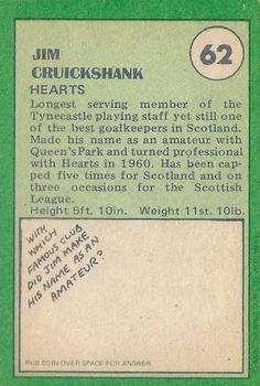 1974-75 A&BC Footballers (Scottish, Green backs) #62 Jim Cruickshank Back