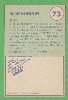 1974-75 A&BC Footballers (Scottish, Green backs) #73 Alan Gordon Back