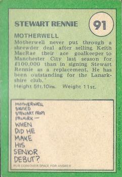 1974-75 A&BC Footballers (Scottish, Green backs) #91 Stuart Rennie Back