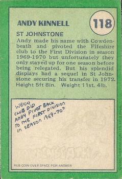 1974-75 A&BC Footballers (Scottish, Green backs) #118 Andy Kinnell Back