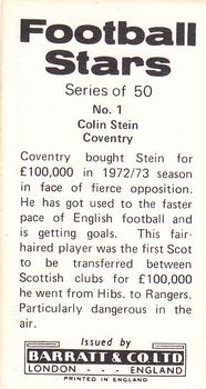 1973-74 Barratt & Co. Football Stars #1 Colin Stein Back