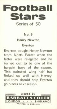 1973-74 Barratt & Co. Football Stars #9 Henry Newton Back