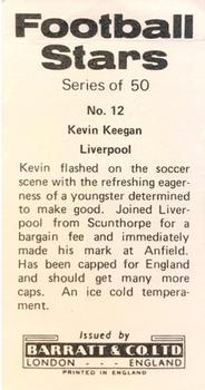 1973-74 Barratt & Co. Football Stars #12 Kevin Keegan Back