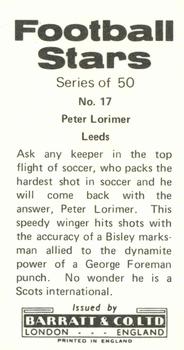 1973-74 Barratt & Co. Football Stars #17 Peter Lorimer Back