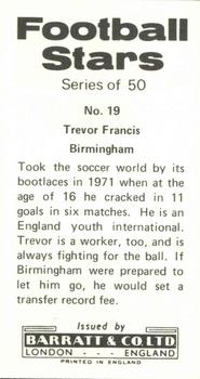 1973-74 Barratt & Co. Football Stars #19 Trevor Francis Back