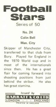 1973-74 Barratt & Co. Football Stars #24 Colin Bell Back