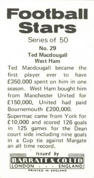 1973-74 Barratt & Co. Football Stars #29 Ted MacDougall Back