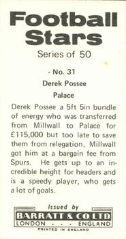 1973-74 Barratt & Co. Football Stars #31 Derek Possee Back