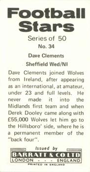 1973-74 Barratt & Co. Football Stars #34 Dave Clements Back
