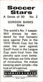 1972-73 Barratt & Co. Soccer Stars #2 Gordon Banks Back