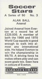 1972-73 Barratt & Co. Soccer Stars #3 Alan Ball Back