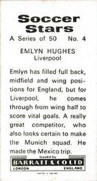 1972-73 Barratt & Co. Soccer Stars #4 Emlyn Hughes Back