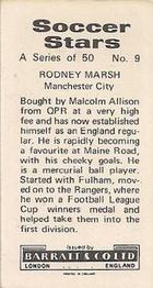 1972-73 Barratt & Co. Soccer Stars #9 Rodney Marsh Back