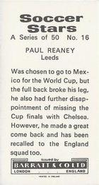 1972-73 Barratt & Co. Soccer Stars #16 Paul Reaney Back