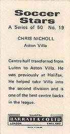 1972-73 Barratt & Co. Soccer Stars #19 Chris Nicholl Back
