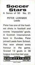 1972-73 Barratt & Co. Soccer Stars #21 Peter Lorimer Back
