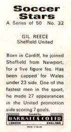 1972-73 Barratt & Co. Soccer Stars #32 Gil Reece Back