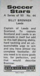 1972-73 Barratt & Co. Soccer Stars #44 Billy Bremner Back