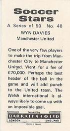 1972-73 Barratt & Co. Soccer Stars #48 Wyn Davies Back