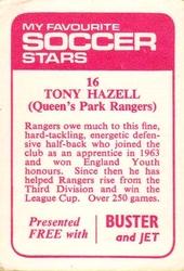 1971-72 IPC Magazines My Favourite Soccer Stars (Buster and Jet) #16 Tony Hazell Back