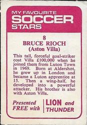 1971-72 IPC Magazines My Favorite Soccer Stars (Lion and Thunder) #8 Bruce Rioch Back
