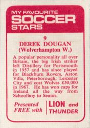 1971-72 IPC Magazines My Favorite Soccer Stars (Lion and Thunder) #9 Derek Dougan Back