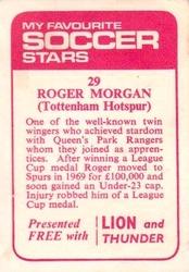 1971-72 IPC Magazines My Favorite Soccer Stars (Lion and Thunder) #29 Roger Morgan Back