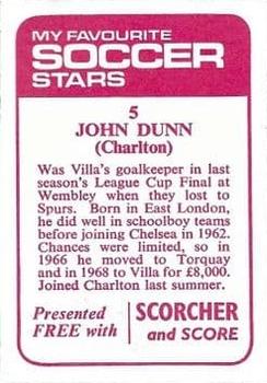 1971-72 IPC Magazines My Favorite Soccer Stars (Scorcher and Score) #5 John Dunn Back