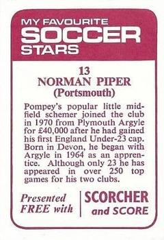 1971-72 IPC Magazines My Favorite Soccer Stars (Scorcher and Score) #13 Norman Piper Back