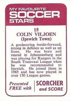 1971-72 IPC Magazines My Favorite Soccer Stars (Scorcher and Score) #15 Colin Viljoen Back