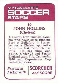 1971-72 IPC Magazines My Favorite Soccer Stars (Scorcher and Score) #19 John Hollins Back