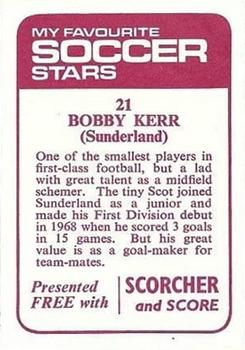 1971-72 IPC Magazines My Favorite Soccer Stars (Scorcher and Score) #21 Bobby Kerr Back
