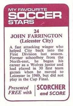 1971-72 IPC Magazines My Favorite Soccer Stars (Scorcher and Score) #24 John Farrington Back