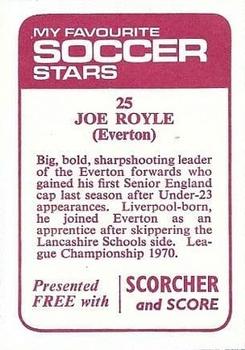 1971-72 IPC Magazines My Favorite Soccer Stars (Scorcher and Score) #25 Joe Royle Back