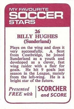 1971-72 IPC Magazines My Favorite Soccer Stars (Scorcher and Score) #26 Billy Hughes Back