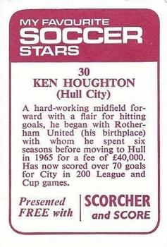 1971-72 IPC Magazines My Favorite Soccer Stars (Scorcher and Score) #30 Ken Houghton Back