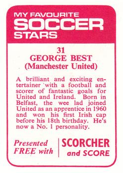 1971-72 IPC Magazines My Favorite Soccer Stars (Scorcher and Score) #31 George Best Back