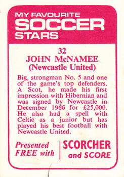 1971-72 IPC Magazines My Favorite Soccer Stars (Scorcher and Score) #32 John McNamee Back