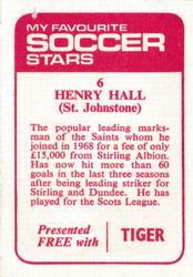 1971-72 IPC Magazines My Favorite Soccer Stars (Tiger) #6 Henry Hall Back