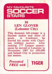 1971-72 IPC Magazines My Favorite Soccer Stars (Tiger) #16 Len Glover Back