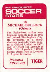 1971-72 IPC Magazines My Favorite Soccer Stars (Tiger) #18 Mickey Bullock Back