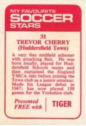1971-72 IPC Magazines My Favorite Soccer Stars (Tiger) #31 Trevor Cherry Back